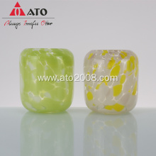 Yellow Color dot hand-blownglass cup Water Juice Glass
